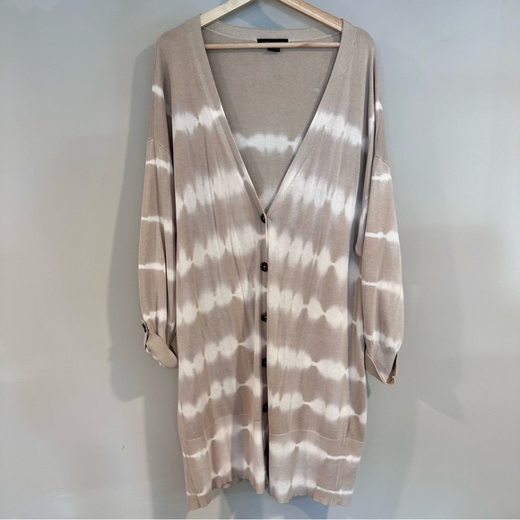 Anthro / Sanctuary Tan + White Tie Dye Cardigan - 1X - Picture 3 of 8